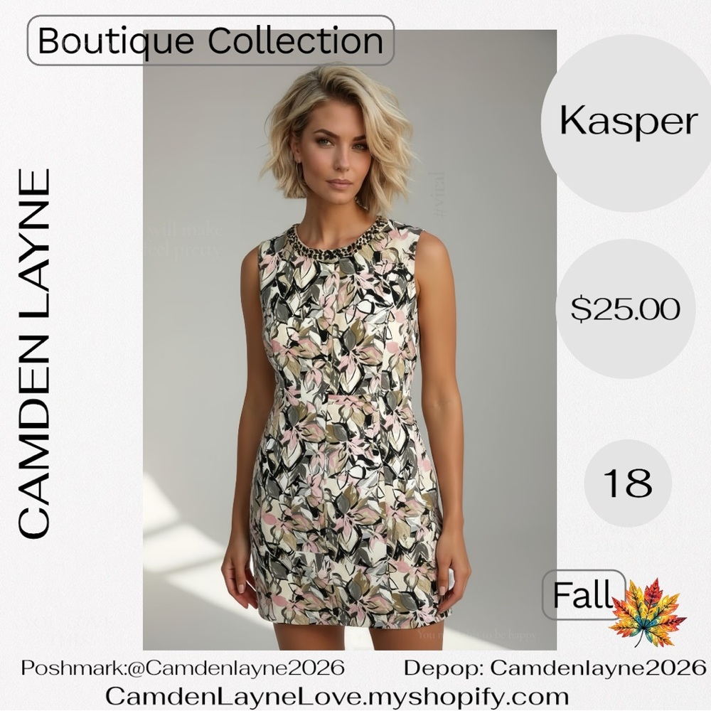 Kasper A-line Sleeveless Mini Dress in Cream and Black